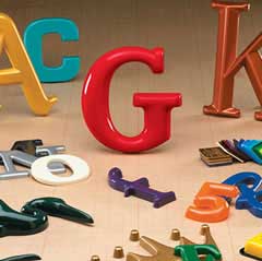 Plastic 3-D letters