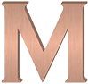 Copper dimensional letter