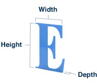 Dimensional flat cut letter