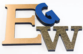Metal and plastic face foam letters