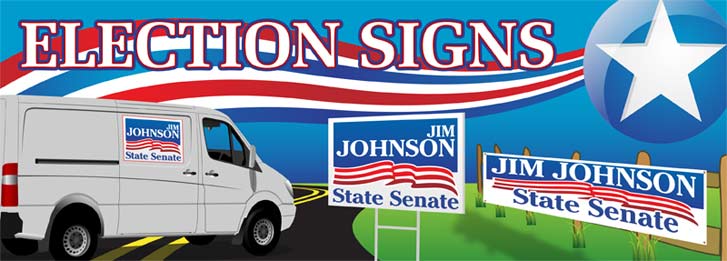 Political campaign signs