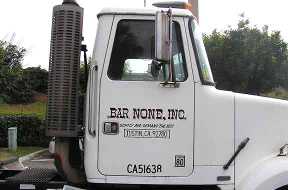 Vinyl lettered truck